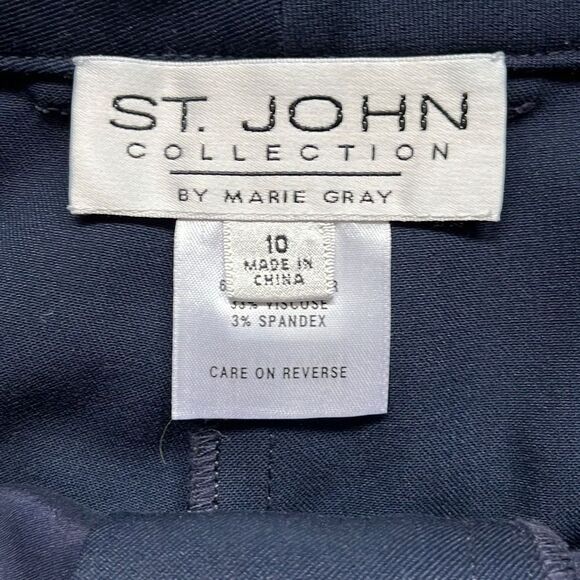 St John Collection by Marie Gray Navy Blue Pants Size 10 EUC - Picture 6 of 16